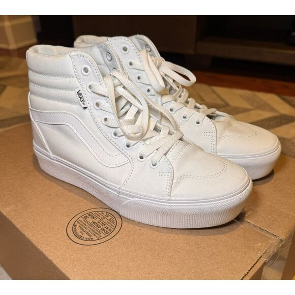 Vans Fitmore Hi Tapere Platform Womens 8.5 White Sneakers - Picture 1 of 6